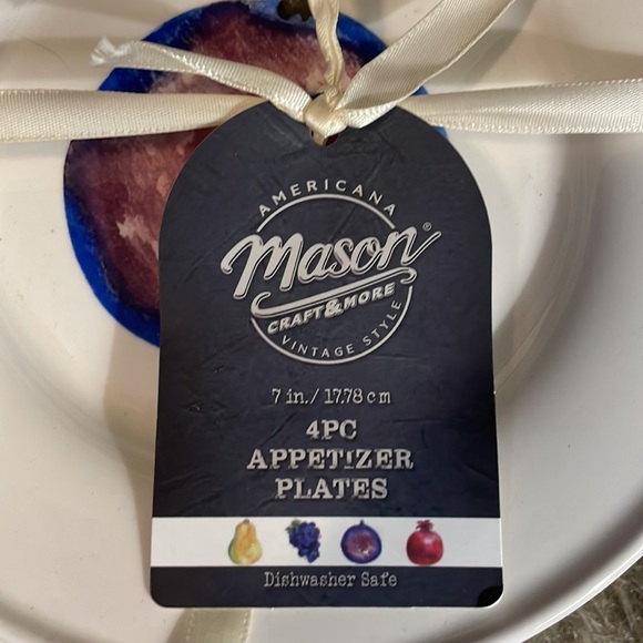 NWT Mason Crafts & More Produce Fruit 7” Appetizer Plates - Set of 4 - Picture 2 of 9